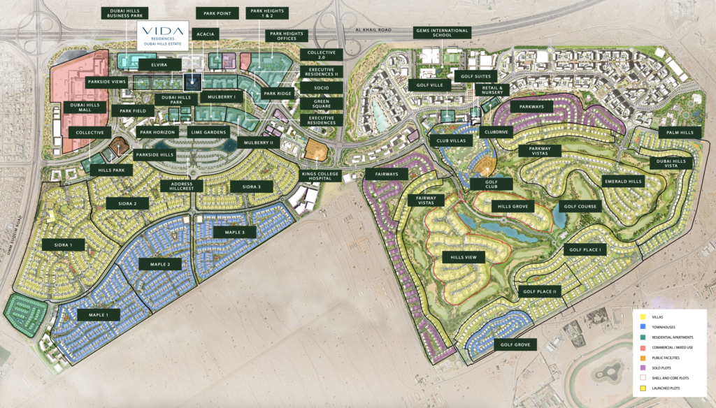 Vida Residences At Dubai Hills Estate Master Plan Dubai Offplan Finder