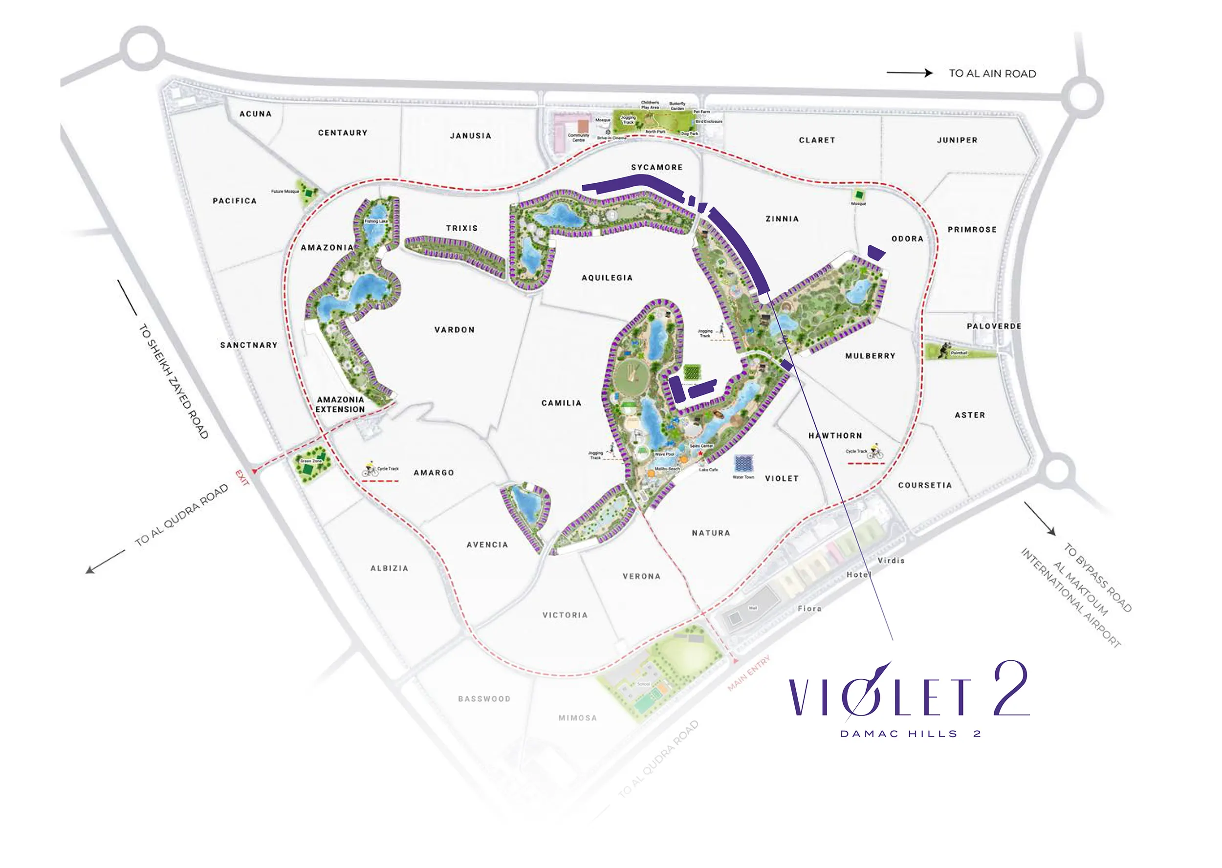 Violet Phase 2 at Damac Hills 2 Location Map