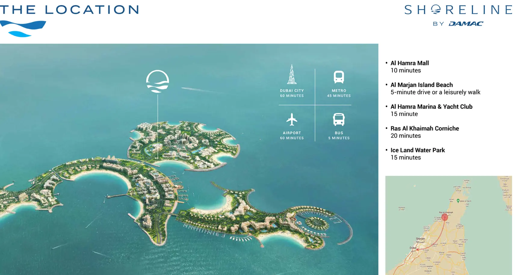 Damac Shoreline at Al Marjan Location Map