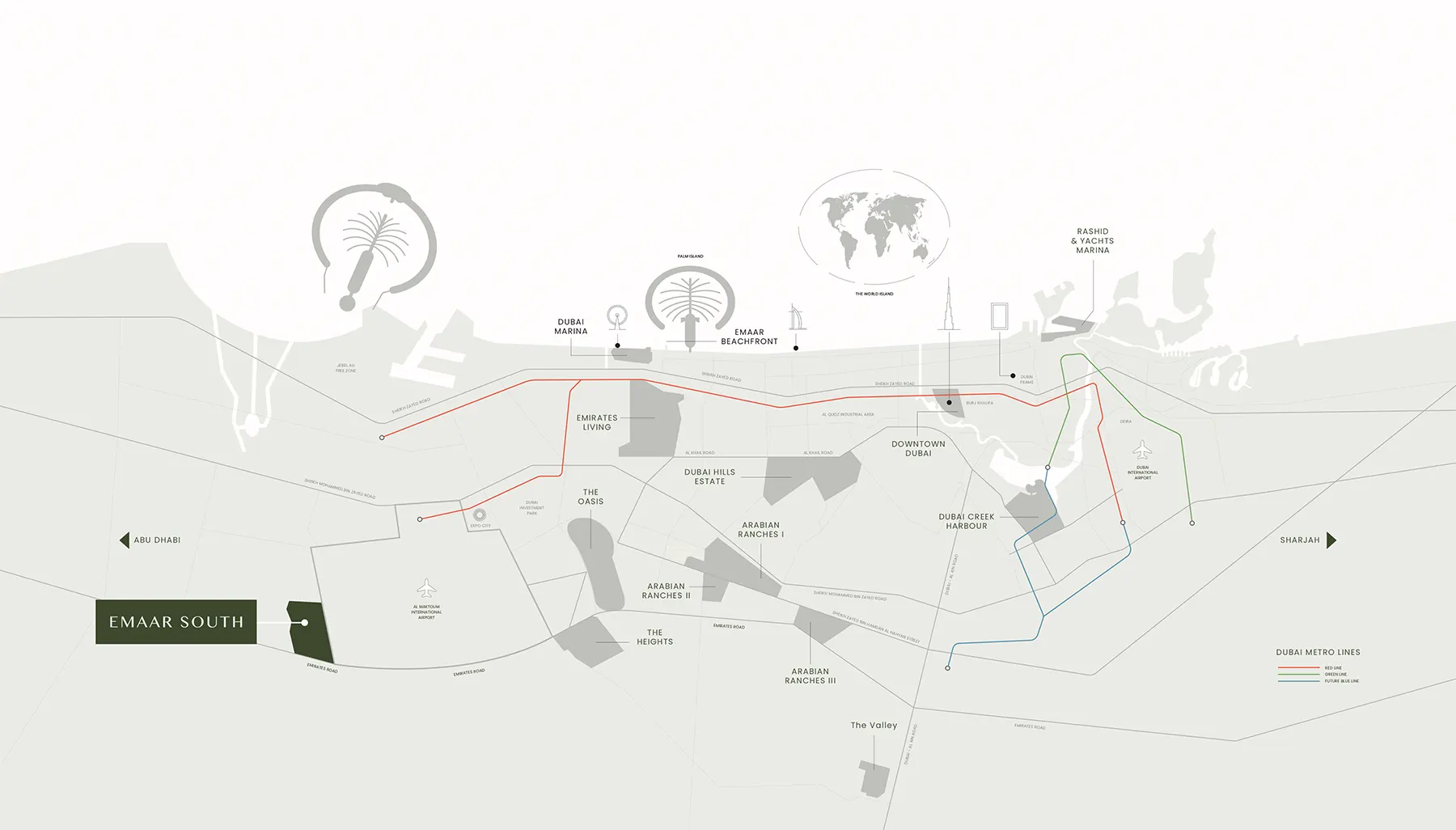 Golf Point at Emaar South Dubai Location Map