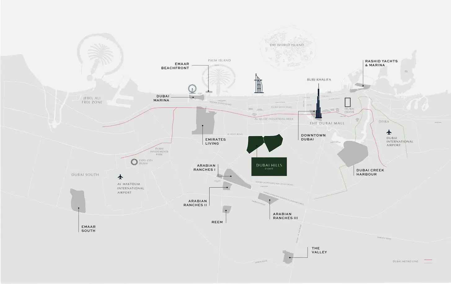 Parkland at Dubai Hills Estate Location Map