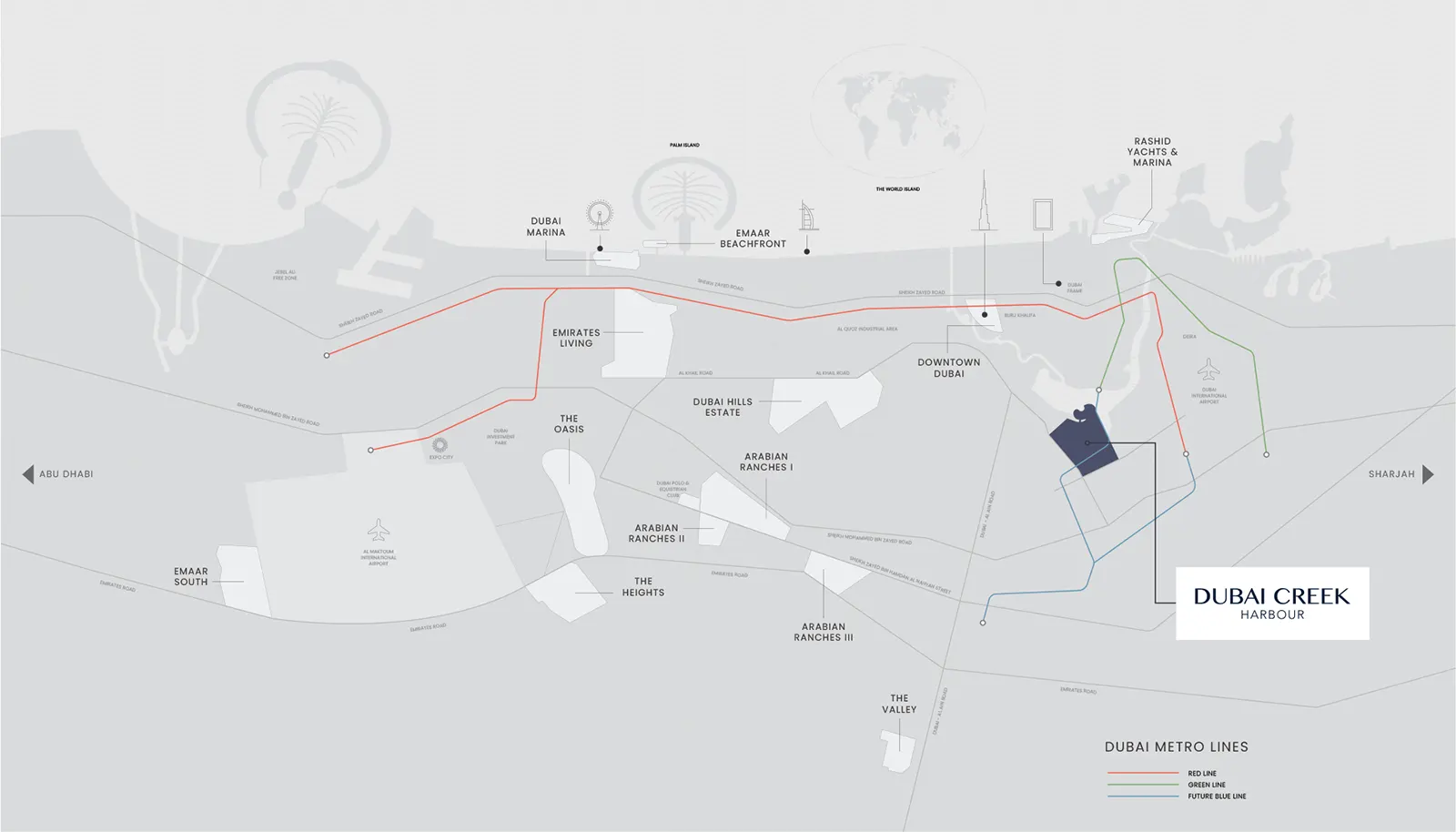 Address Residences at Dubai Creek Harbour Location Map