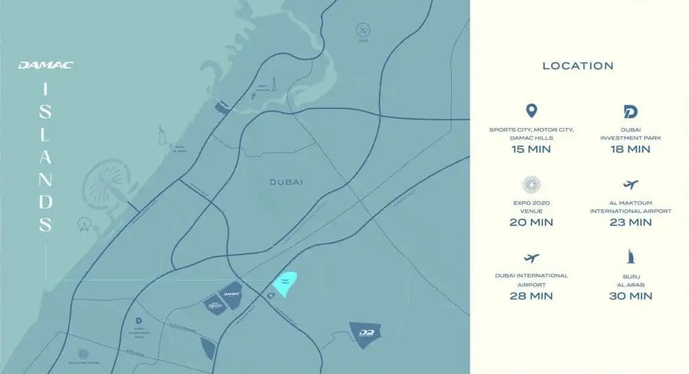 Maldives at Damac Islands Location Map