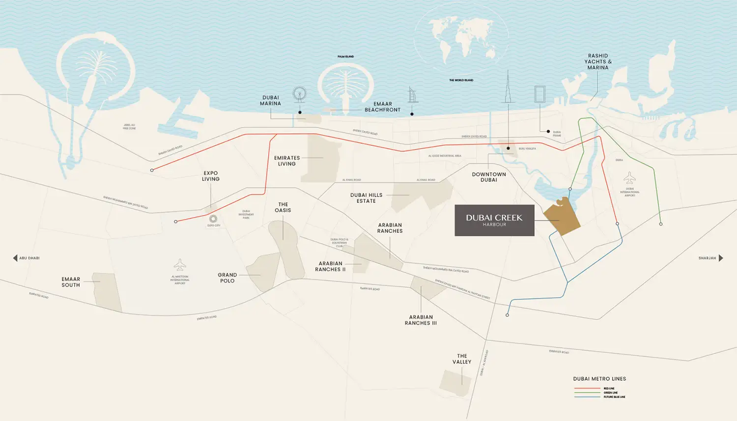 Creek Haven at Dubai Creek Harbour Location Map
