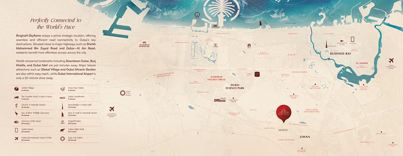 Binghatti Skyflame 2 Location Map